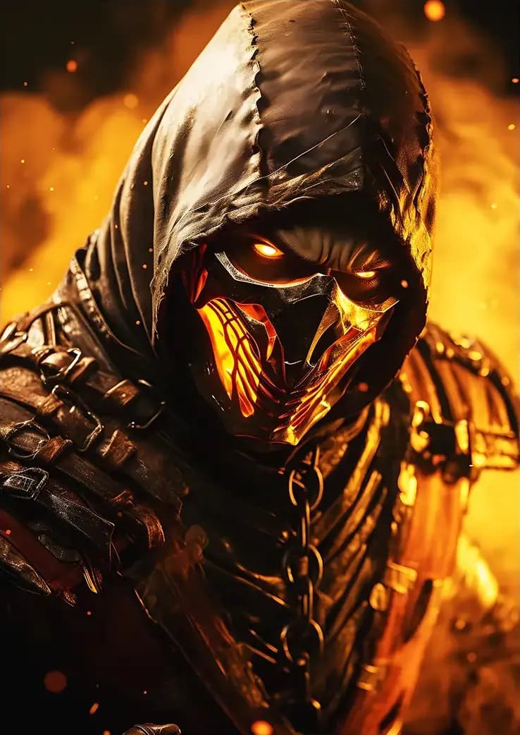 متال پوستر بازی Mortal Kombat طرح شخصیت Scorpion کد N001
