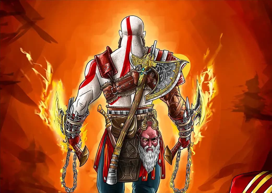 متال پوستر بازی God Of War طرح کریتوس کد N204 — تصویر ۲