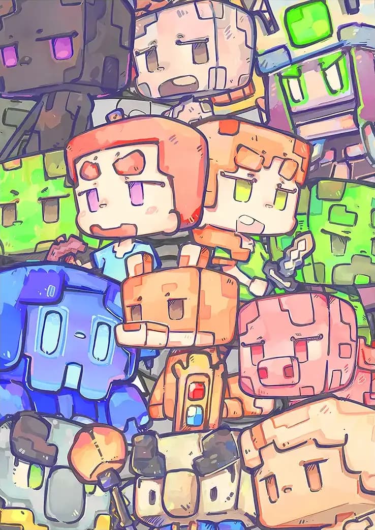 متال پوستر بازی Minecraft کد N401 — تصویر ۲