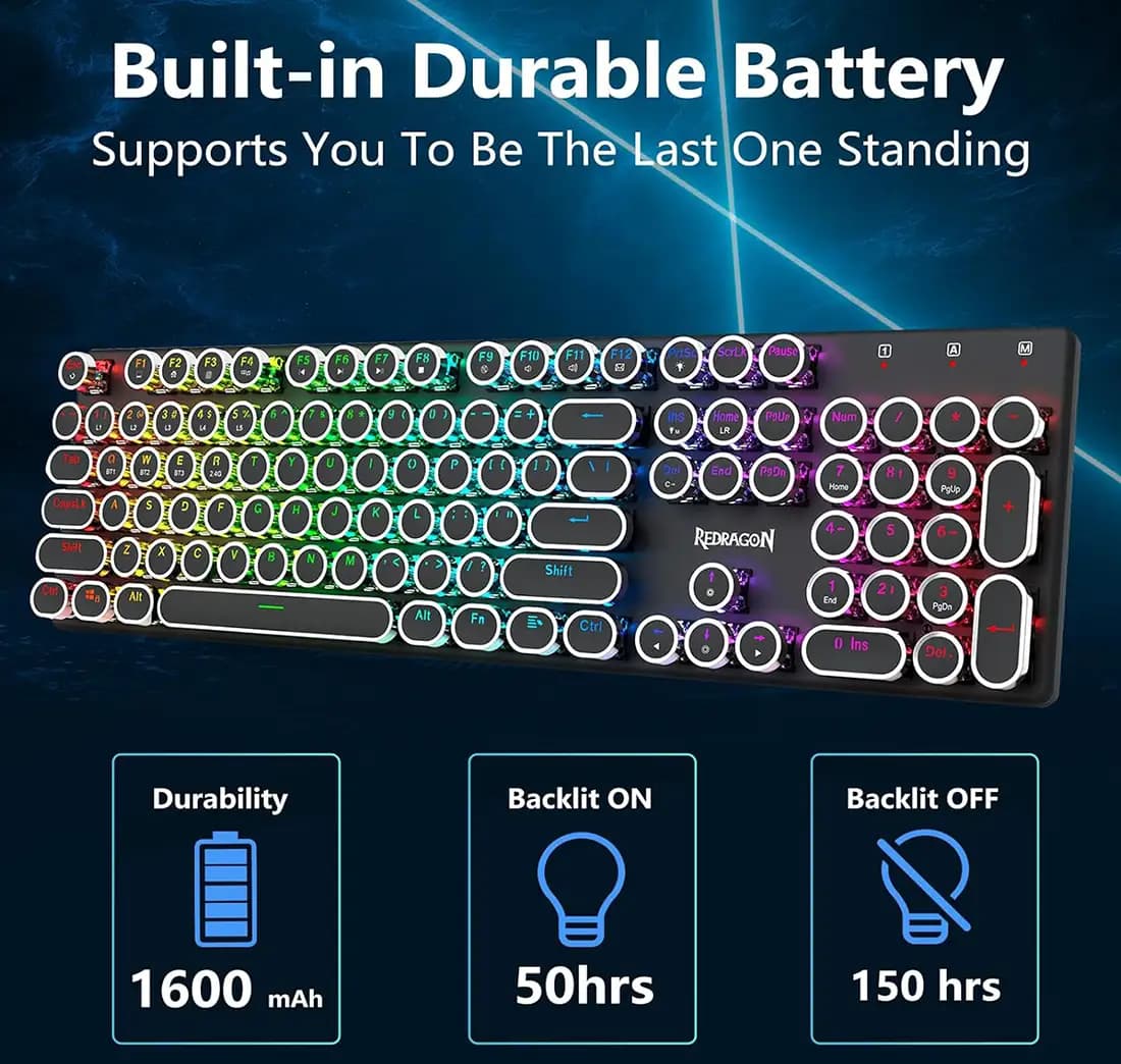 کیبورد بیسیم/باسیم مخصوص بازی ردراگون مدل Flare K710 Pro — تصویر ۶