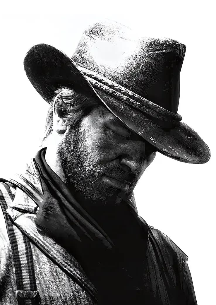 متال پوستر بازی Red Dead Redemption طرح شخصیت آرتور مورگان کد N402