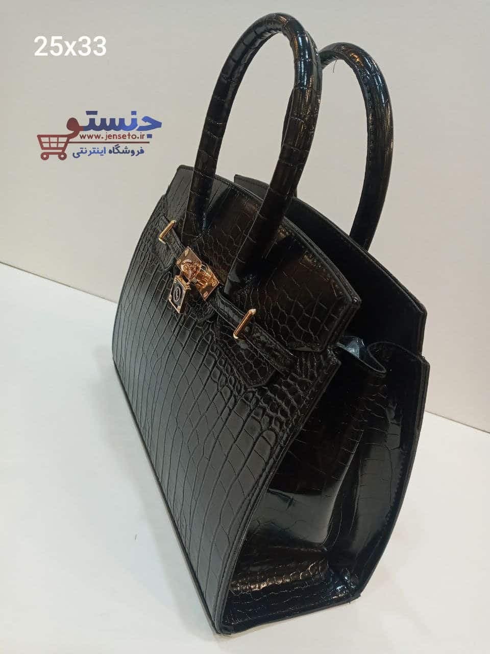 کیف زنانه مجلسی طرح چرم ورنی کد 1401194 — تصویر ۳