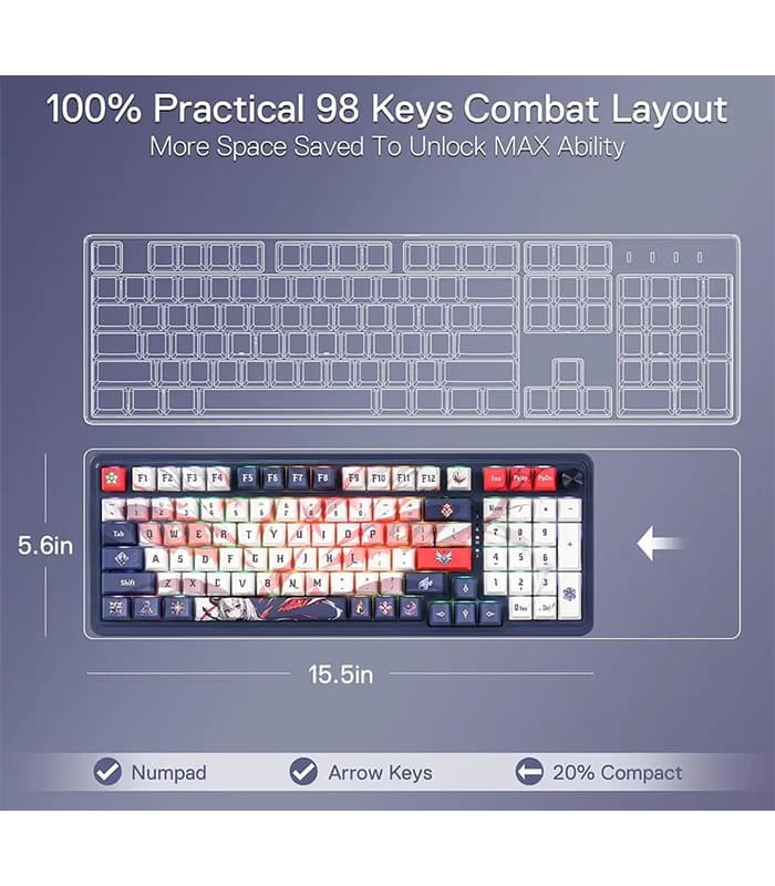 کیبورد بیسیم/باسیم مخصوص بازی ردراگون مدل EISA K686 AK PRO — تصویر ۵