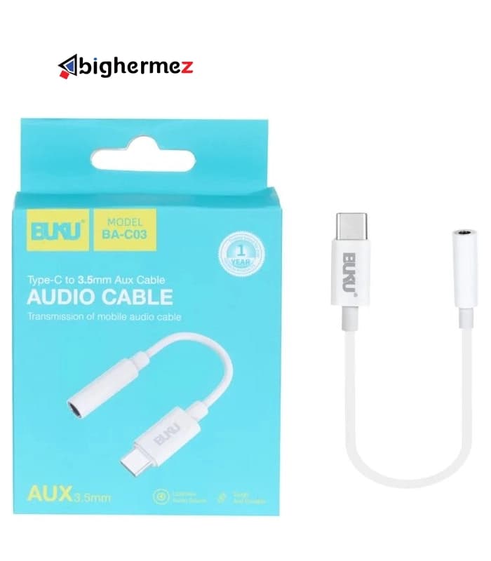 کابل تبدیل TYPE-C به AUX مدل BUKU BA-C03