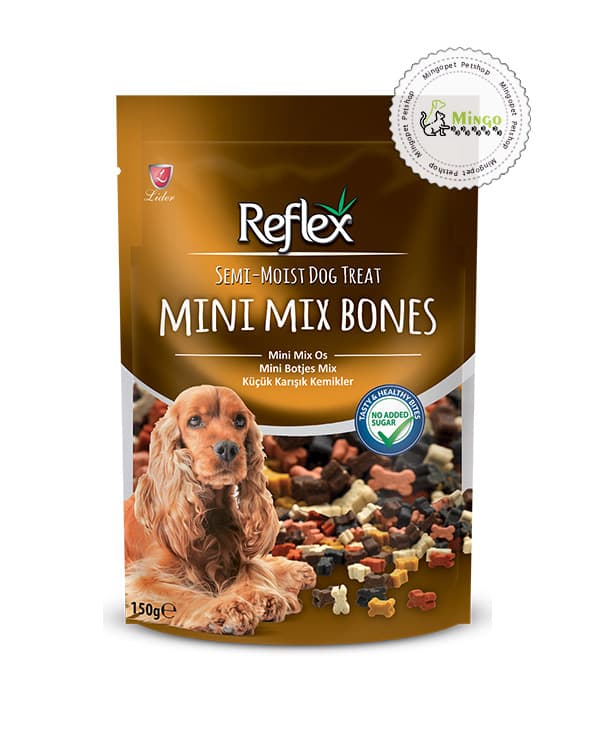 تشویقی سگ رفلکس طرح استخوان کوچک Mini Mix Bones (150 گرم)