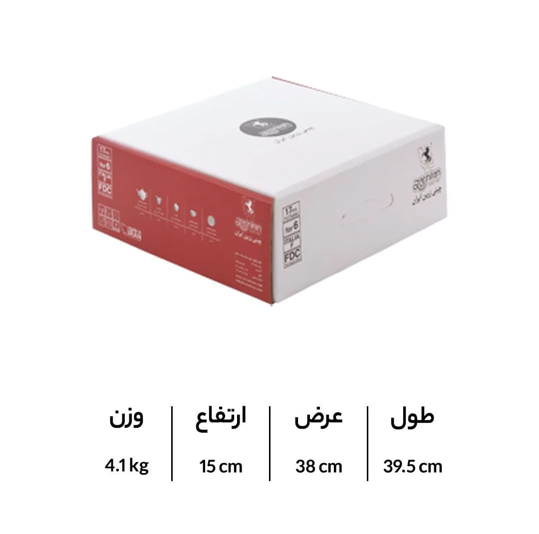 سرویس چای خوری 17 پارچه چینی زرین ایران سری ایتالیا اف مدل فلورانس درجه سه — تصویر ۶