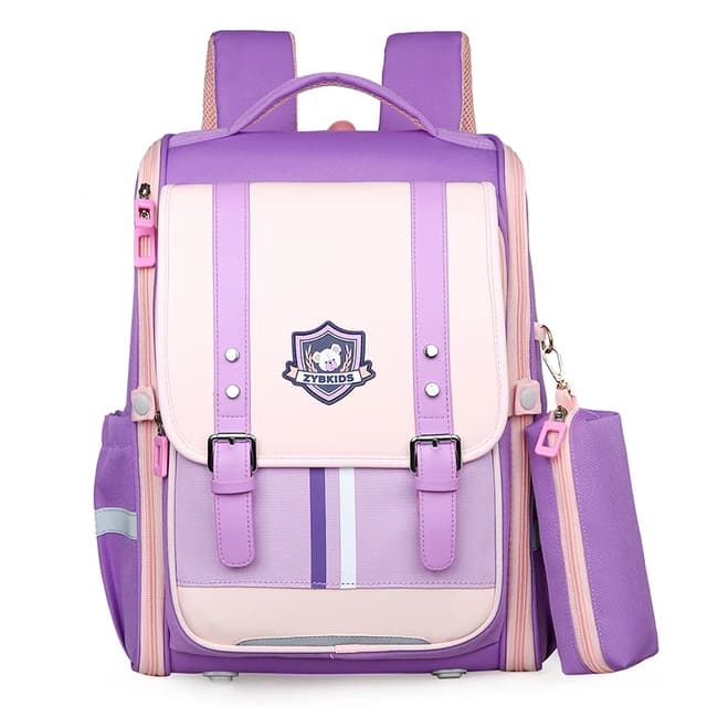 کوله پشتی صندوقی دخترانه و پسرانه قفل کمربندی فانتزی خارجی وارداتی جامدادی دار (کیف مدرسه) zynkids کد 995 — تصویر ۵