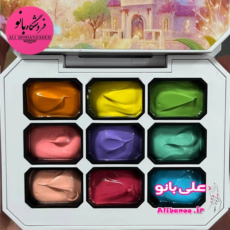 پینت ژل پالتی ۹ تایی برای طراحی و آمبره ناخن ۲