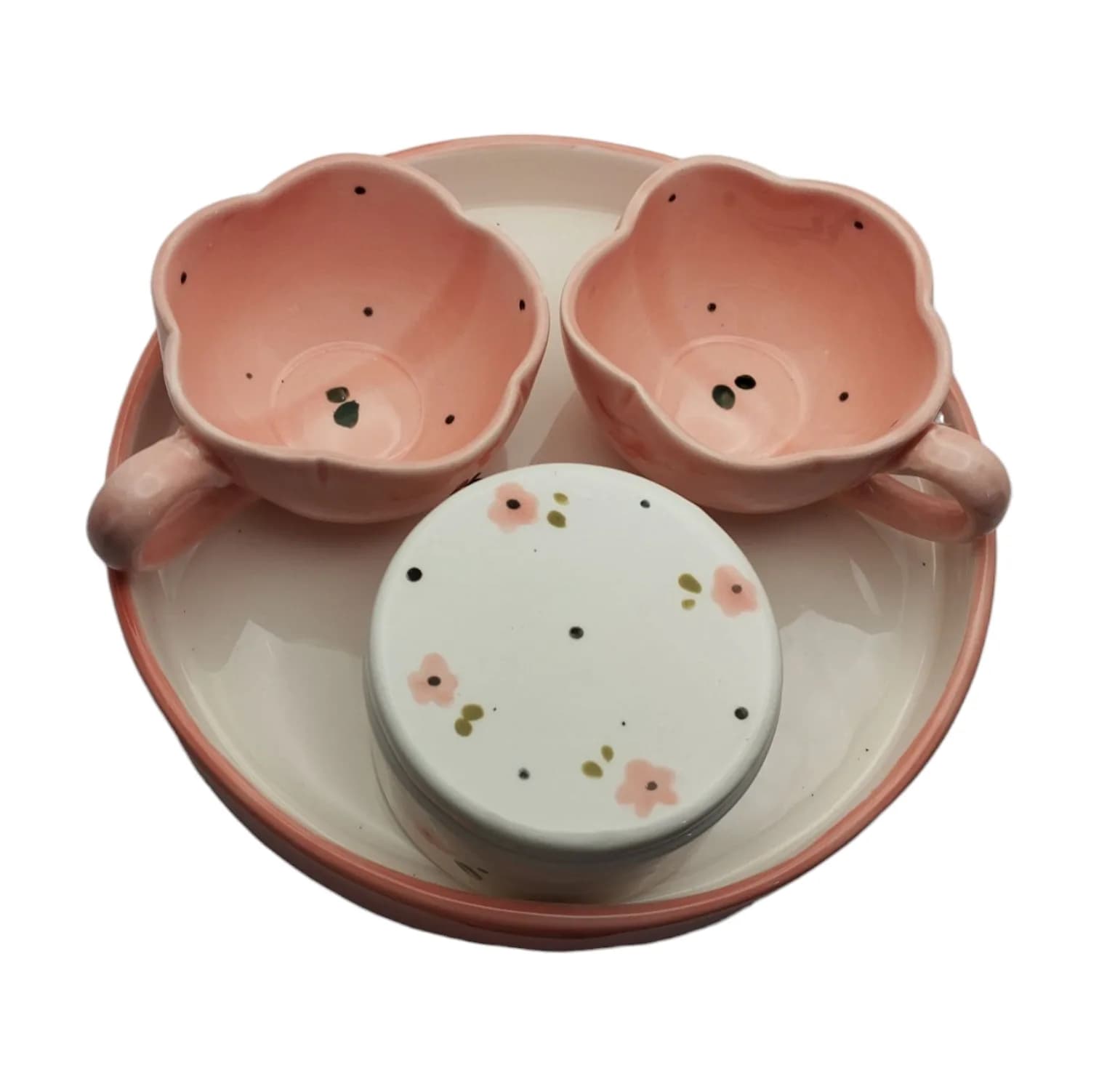 سرویس چای خوری 4 پارچه 2 نفره مدل گل کد 020 — تصویر ۳