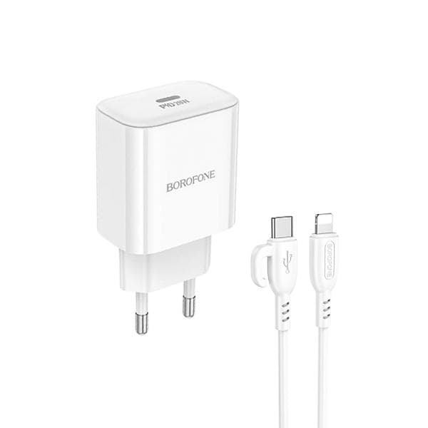 شارژر دیواری PD 20W به همراه کابل شارژ لایتنینگ بروفون مدل BA81A — تصویر ۵