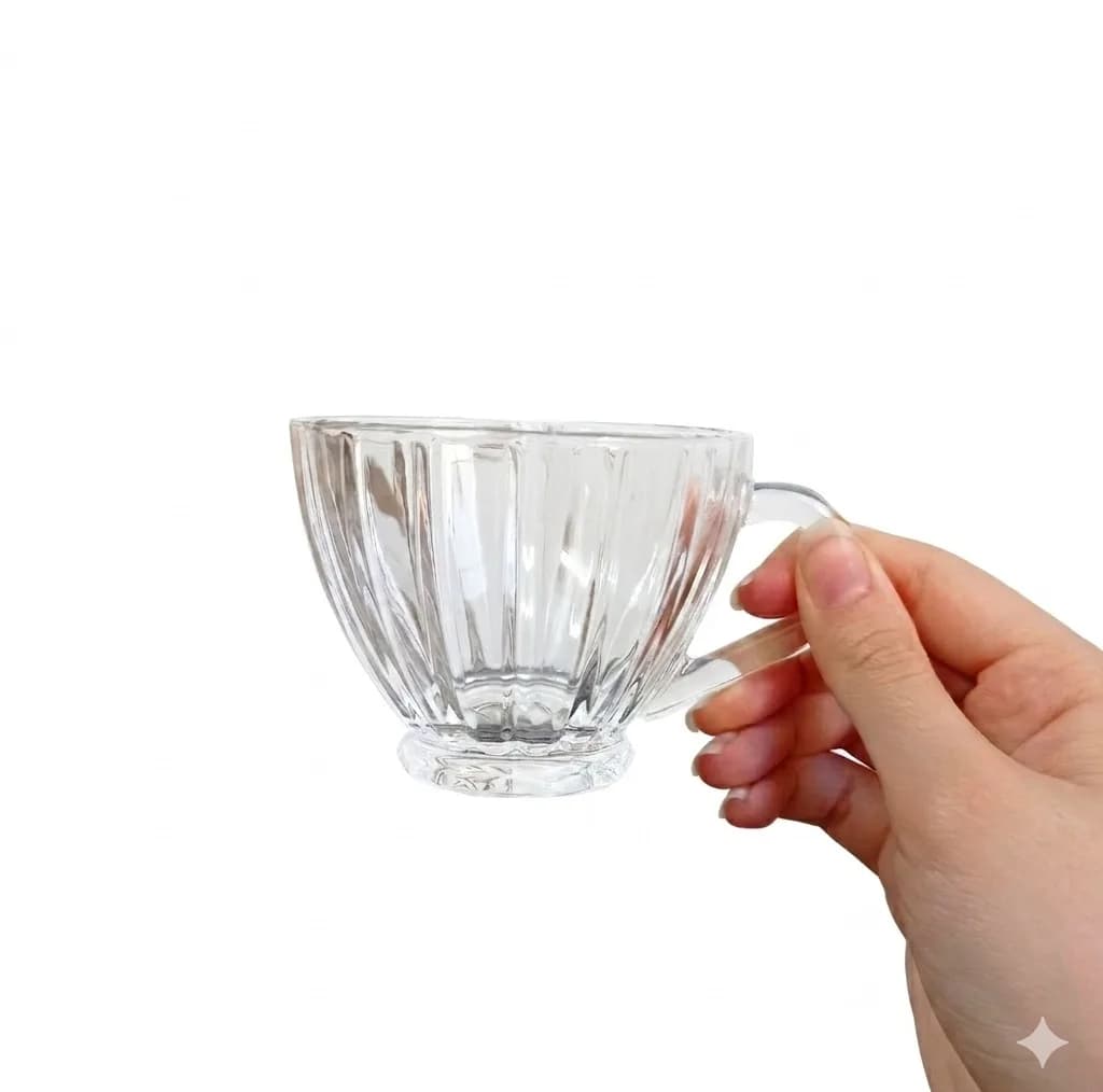ست فنجان و نعلبکی 12 پارچه 6 نفره مدل کریستال کد GLASS — تصویر ۴