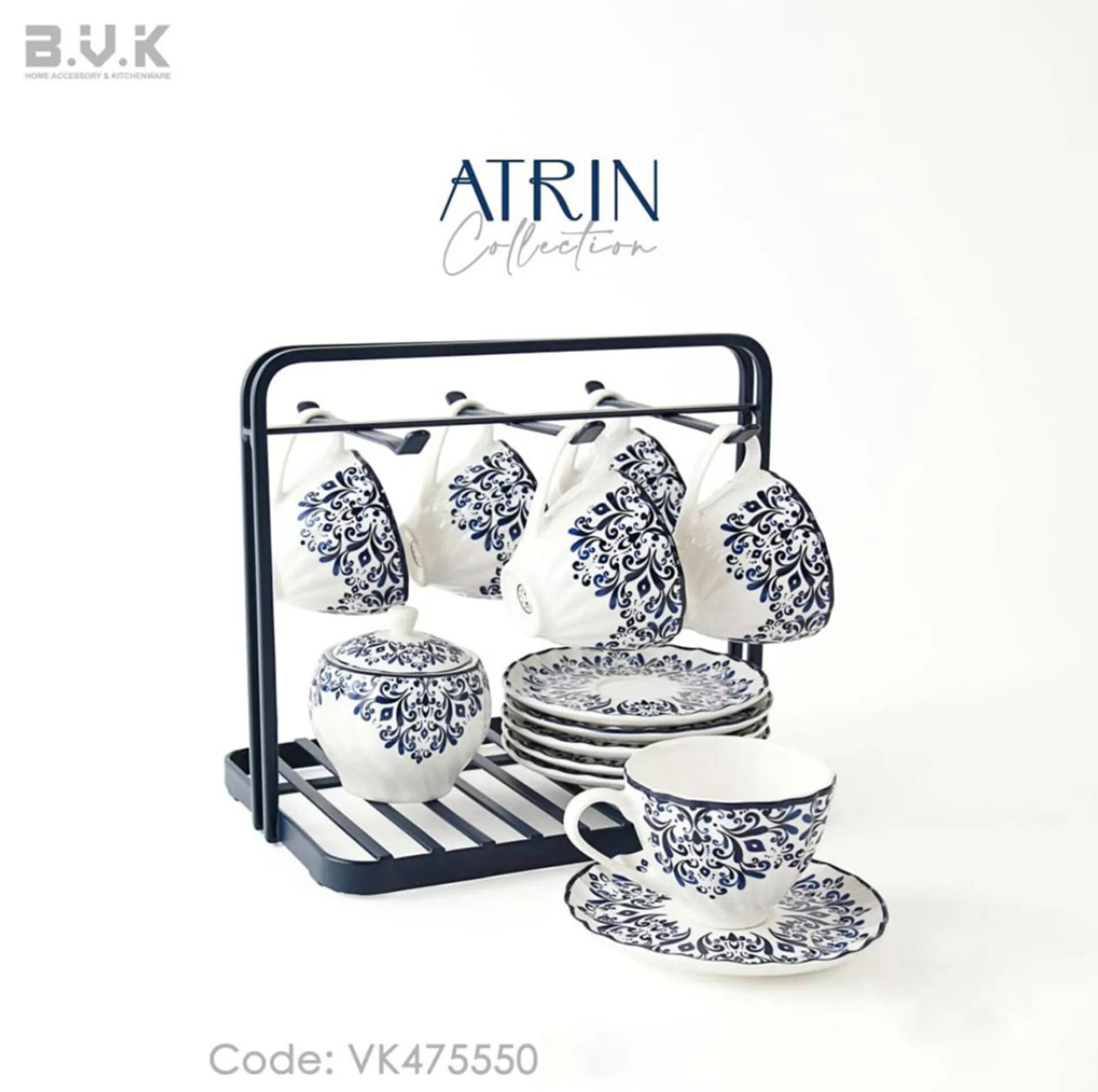 سرویس چای خوری 14 پارچه 6 نفره بی.وی.کی مدل آترین کد TP475550 — تصویر ۳