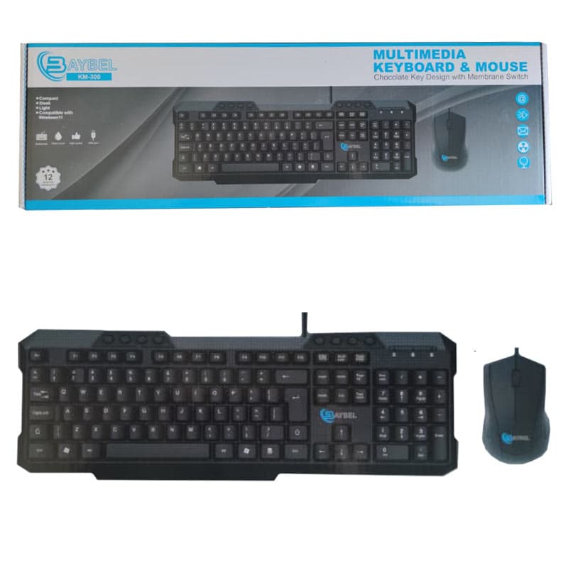 کیبورد و موس سیمدار،مولتی مدیا،ضد آب Baybel K-300