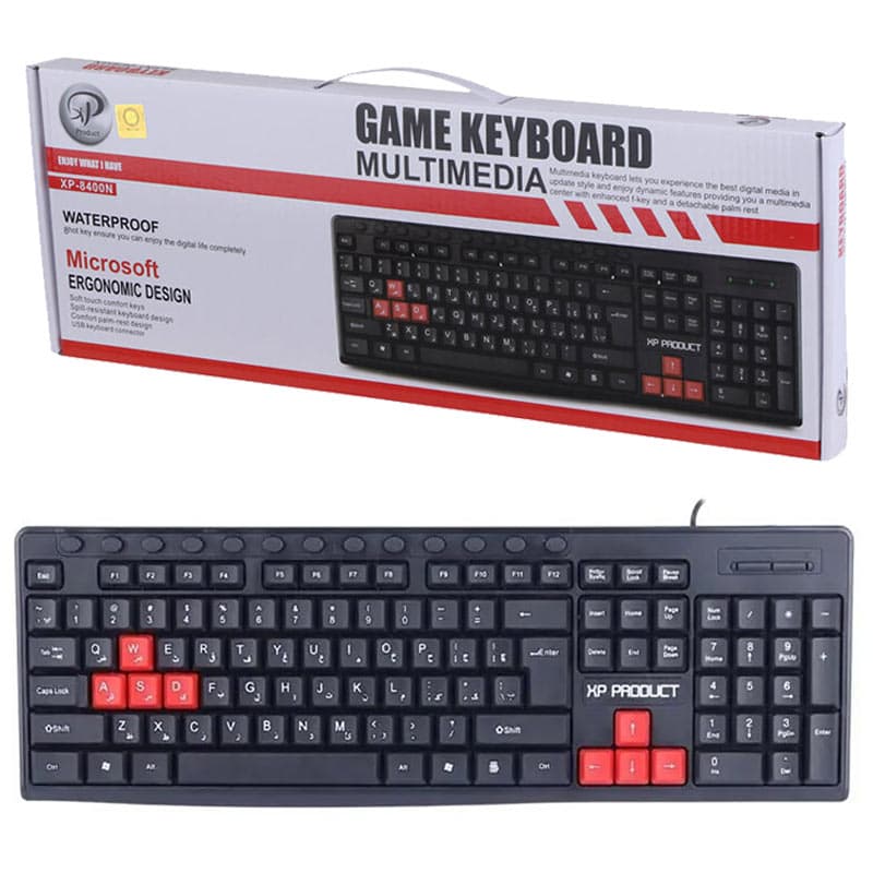 کیبورد سیمدار،مولتی مدیا،ضد آب، XP-8400U