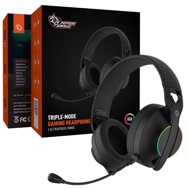 هدست بلوتوث گیمینگ پرودو مدل Porodo Gaming PDX 421RGB Headphone