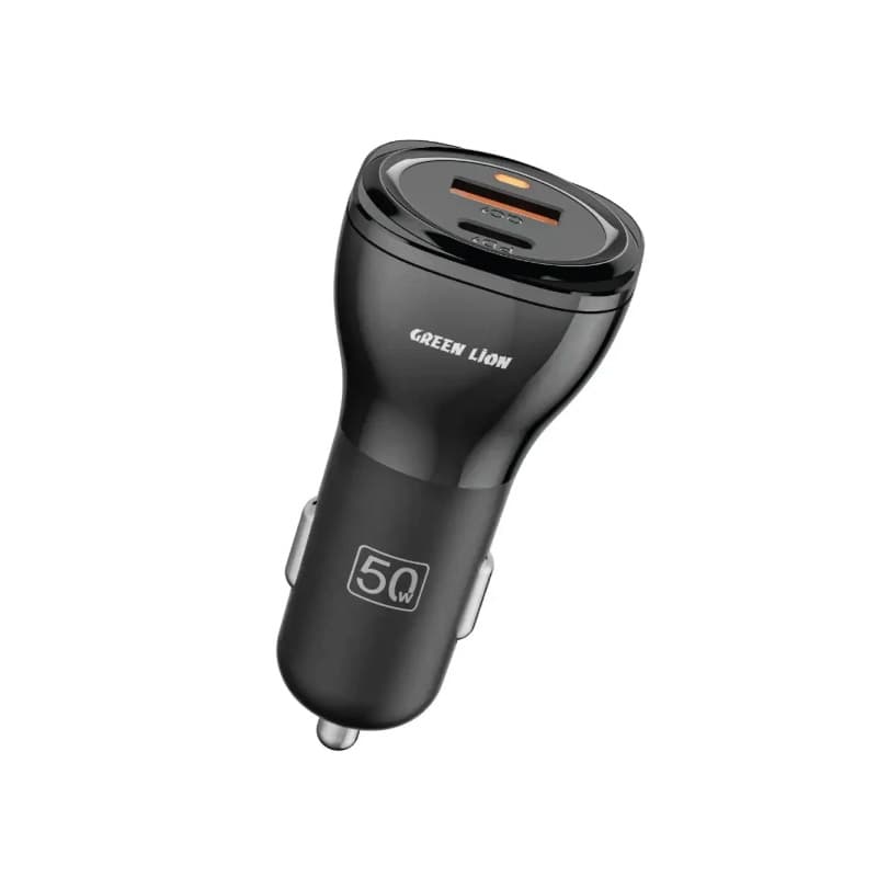شارژر فندکی 2 پورت PD و QC سوپرفست 50 وات مدل Green Lion Dual Port GL-C5 — تصویر ۲