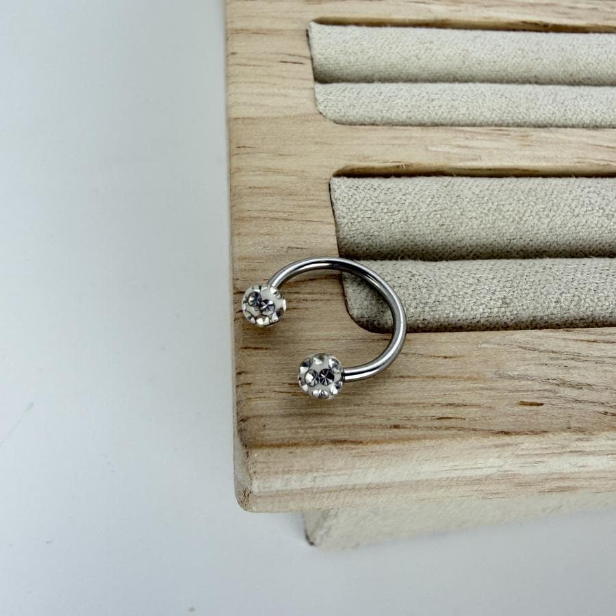 پیرسینگ گوش و بینی استیل رنگ نقره ای کد 27