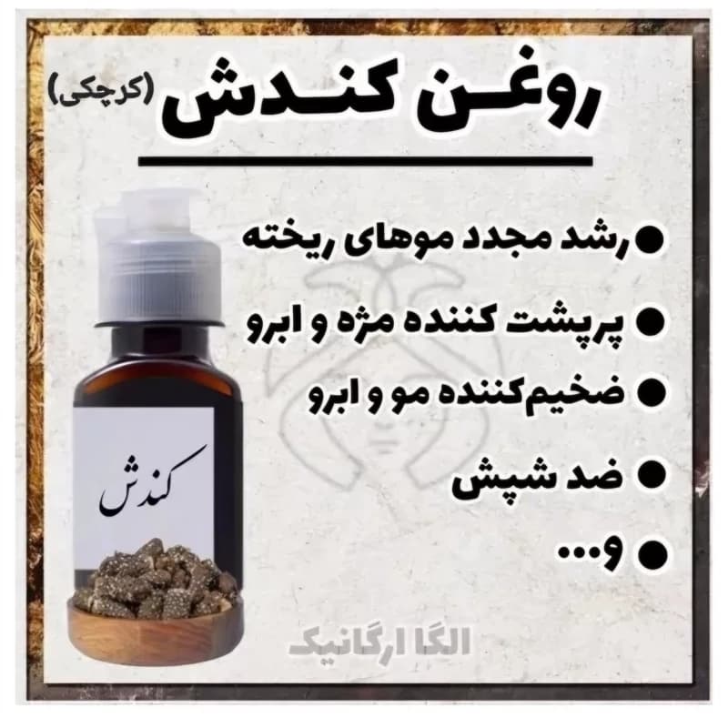 روغن کندش ریش و سبیل و ابرو الگا (رویش مو، پرپشت کننده ابرو و مژه،روغن کندوش)