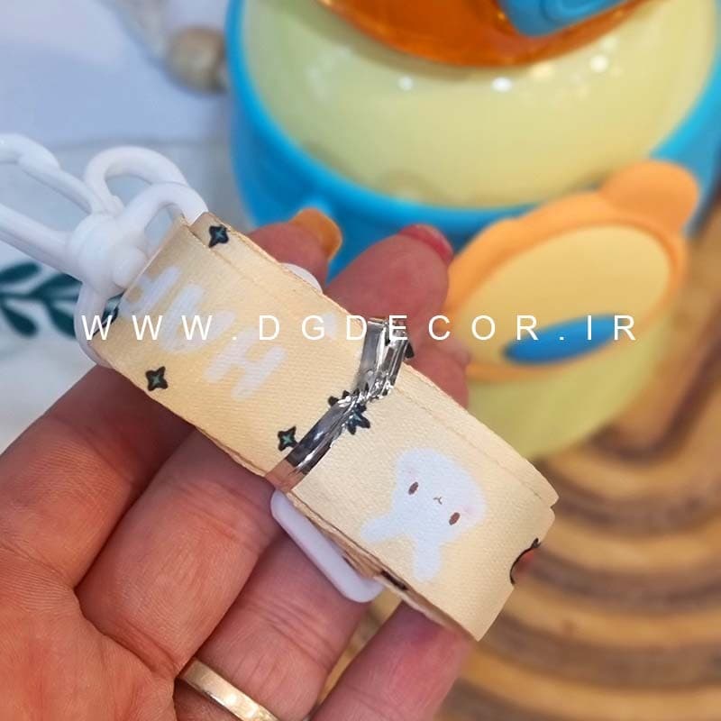 تراول ماگ کاور دار استیل 316 طرح خرسی استیکر دار — تصویر ۵