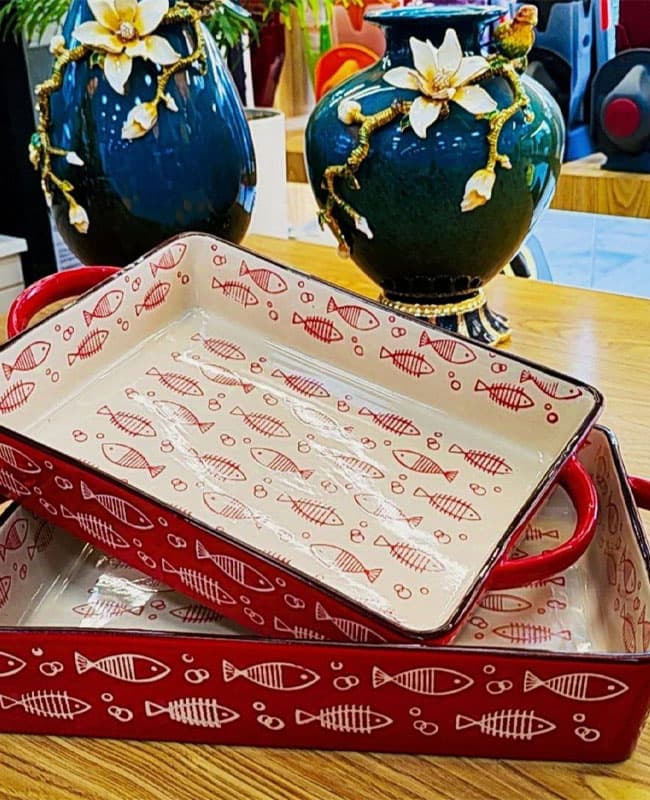 تابه مستطیل سرامیکی مخصوص فر