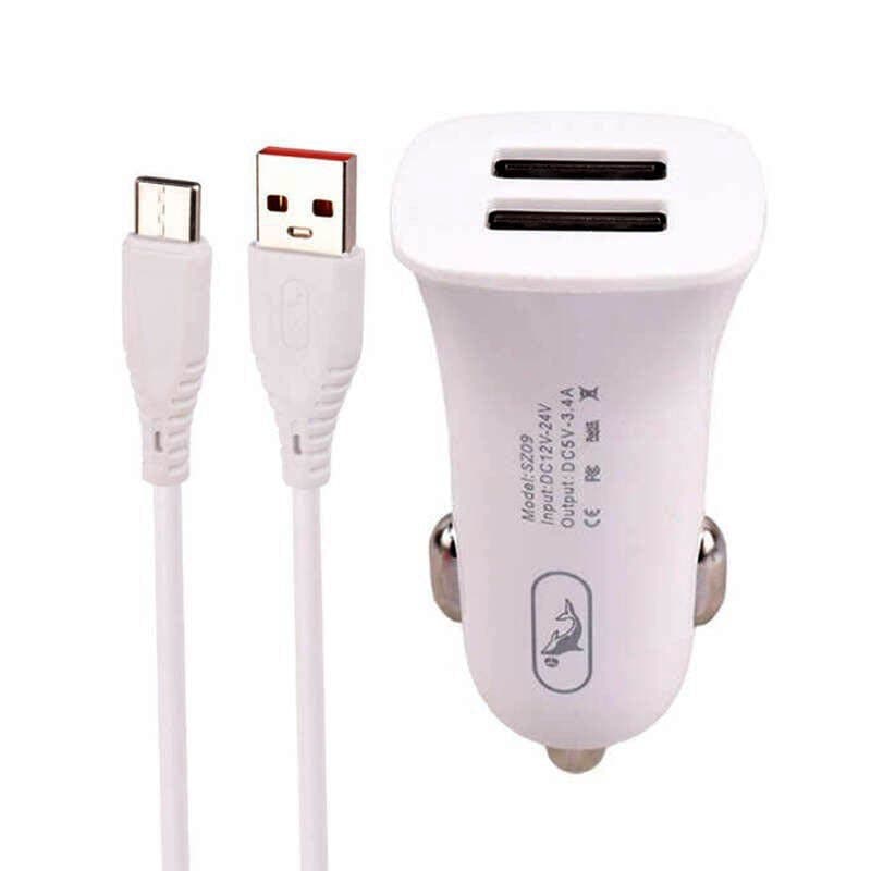 شارژر فندکی با کابل Type c 15w Dolphin SZ09T — تصویر ۳