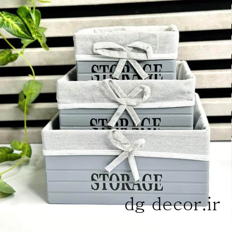 باکس چوبی طوسی مربع سه سایز