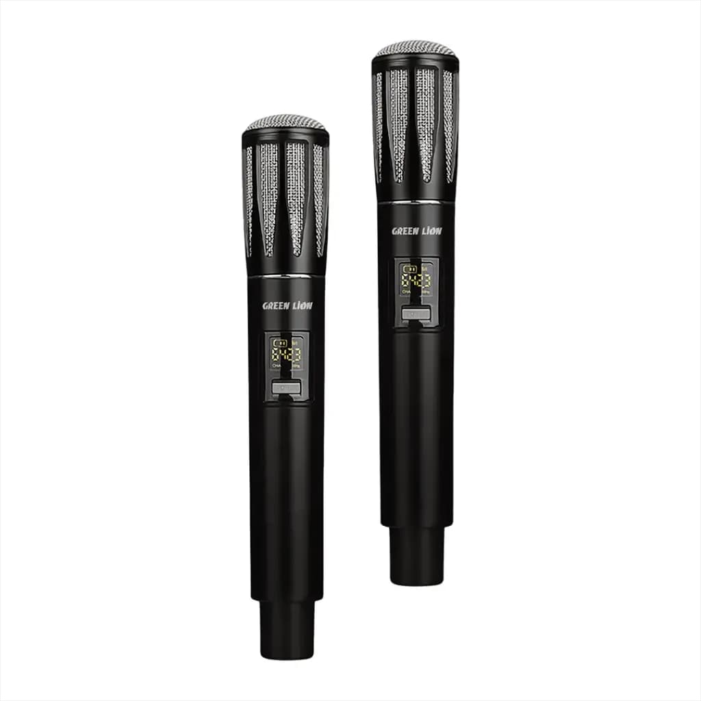 میکروفن دستی 2عددی بیسیم شارژی Green Lion Wireless Dual Mic Cordless Microphone — تصویر ۳