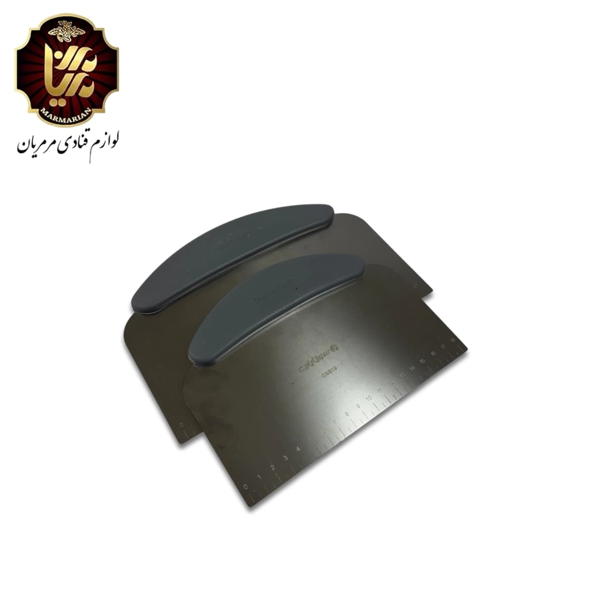 کاردک استیل دسته دار مدرج در 2 سایز