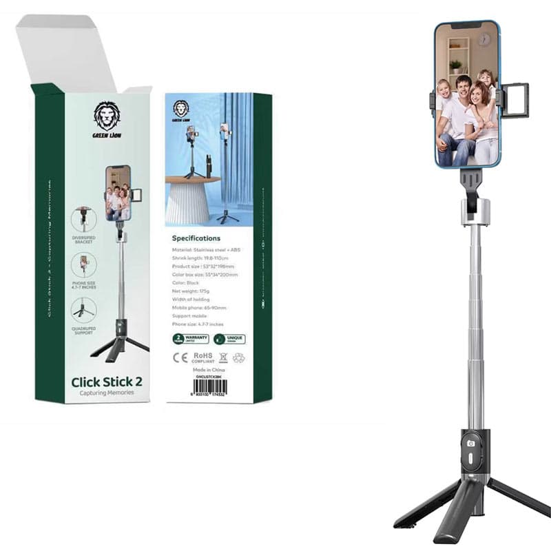 سه پایه و مونوپاد شاتر دار گرین لاین Green Lion Click Stick 2 Selfie Stick