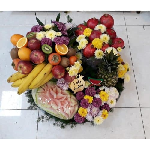 پکیج هدیه به همراه گل و میوه شب یلدا