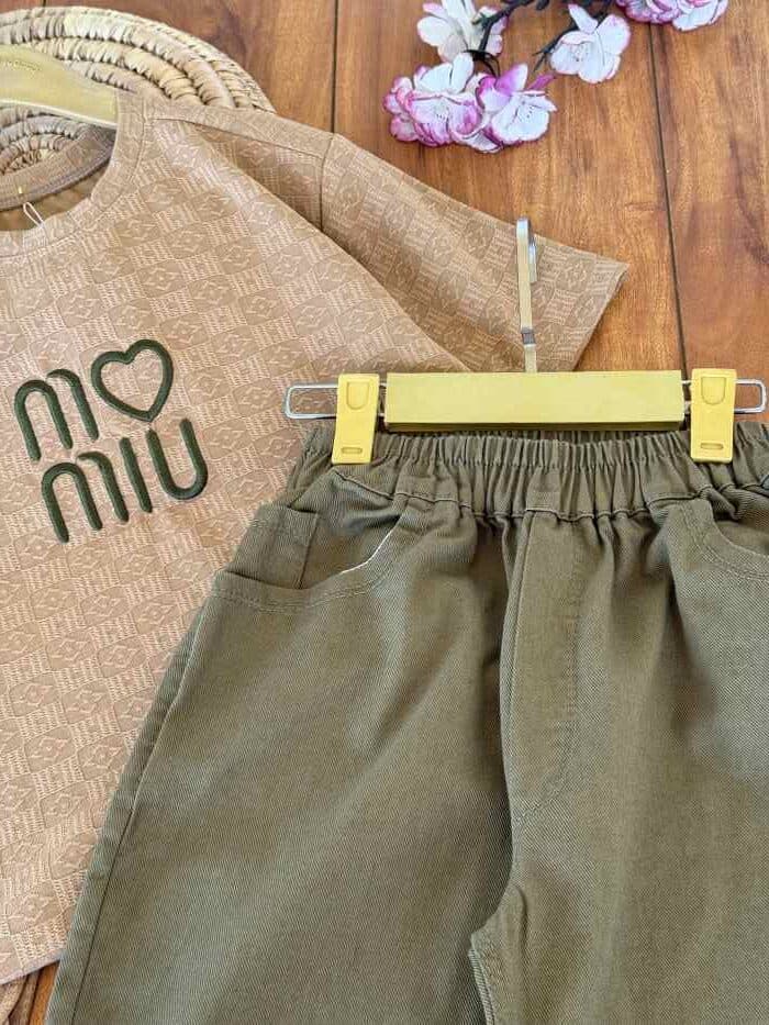 تیشرت و شلوارک بیرونی دخترانه miu قلبی — تصویر ۸