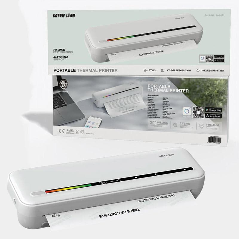 پرینتر همراه حرارتی Green Lion portable thermal printer A4 format support