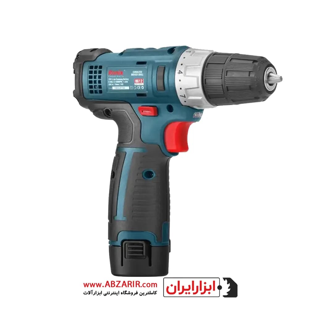 دریل پیچگوشتی شارژی لیتیوم دو سرعته رونیکس مدل 8612 — تصویر ۲