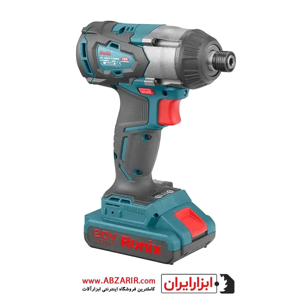 دریل پیچگوشتی چکشی شارژی 20 ولت رونیکس مدل 8906 — تصویر ۲