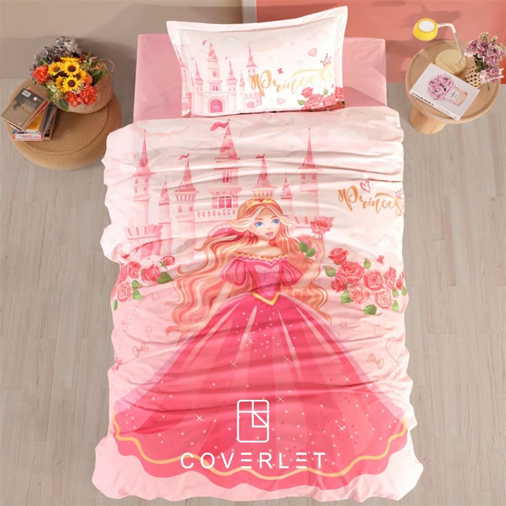 روتختی دخترانه صورتی طرح پرنسس کاوری مدل Princess