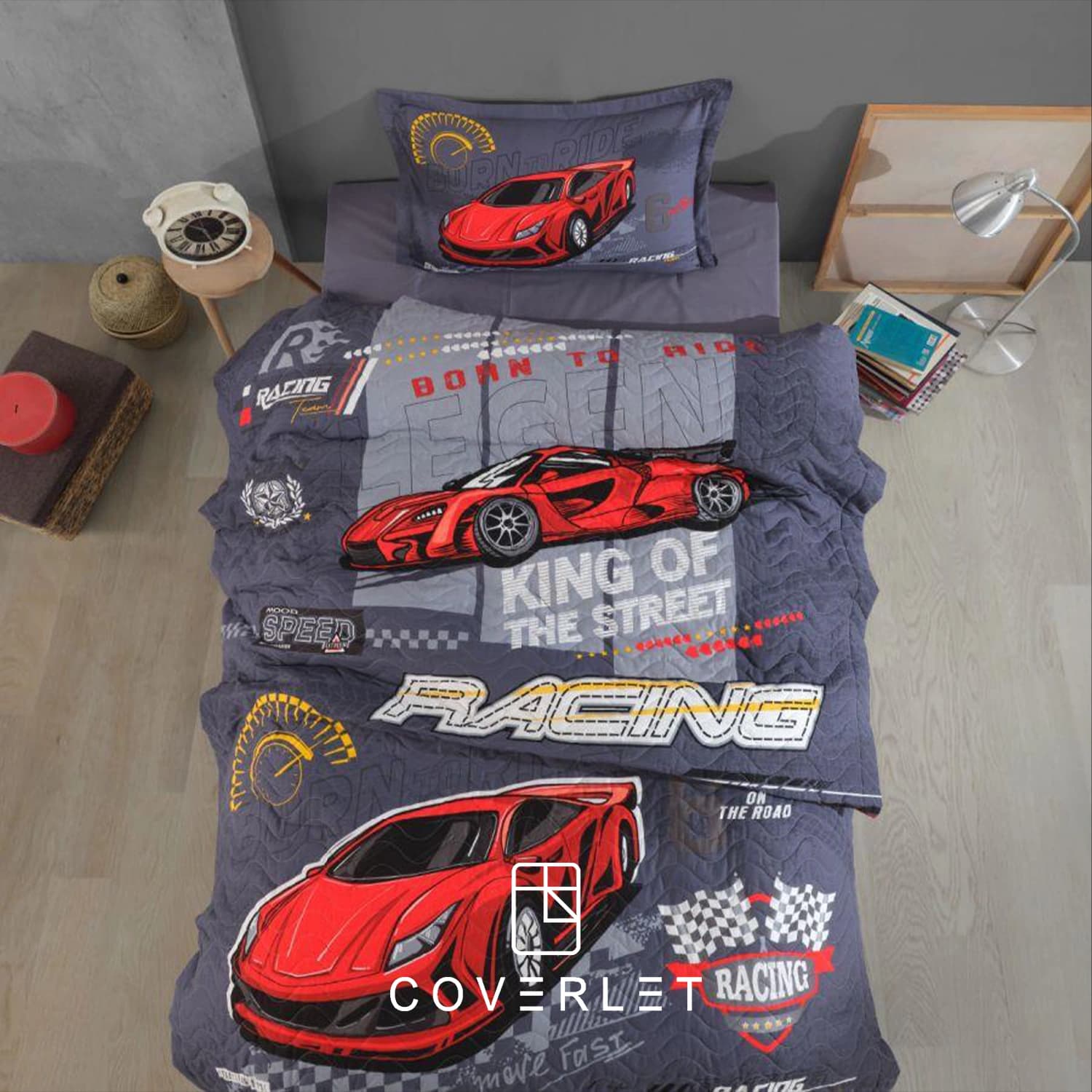 روتختی چهارفصل پسرانه طرح ماشین مدل Racing Team — تصویر ۲
