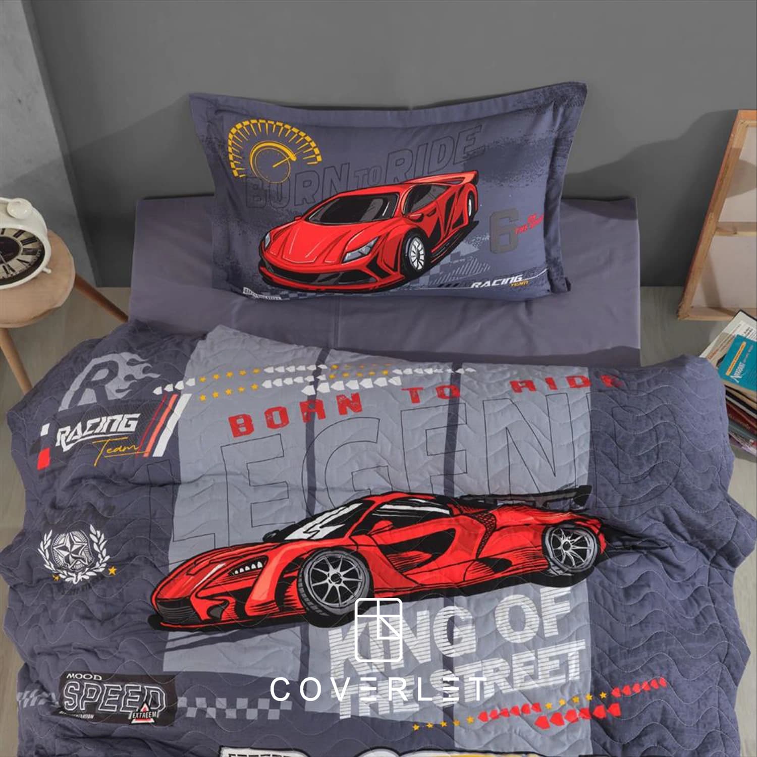 روتختی چهارفصل پسرانه طرح ماشین مدل Racing Team — تصویر ۳