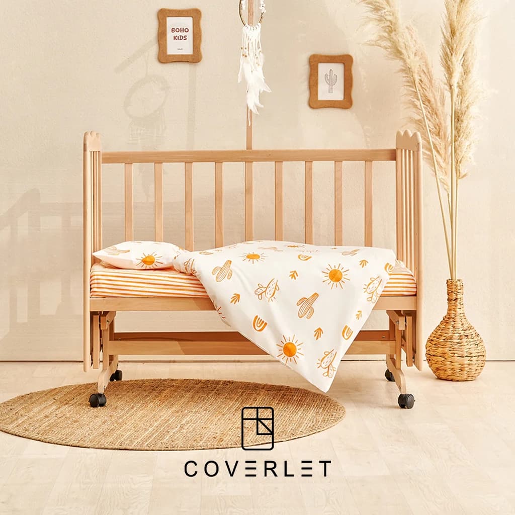 روتختی نوزادی سفید نارنجی طرح کاکتوس کاوری مدل Boho