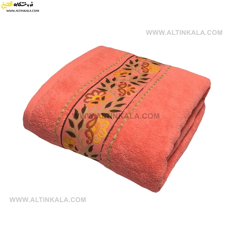 حوله استخری کوبلن رنگ گلبهی سایز 70×140