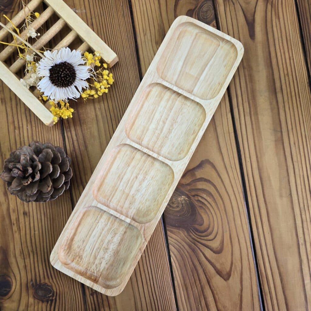 اردوخوری چوبی مربع 4 خانه بزرگ