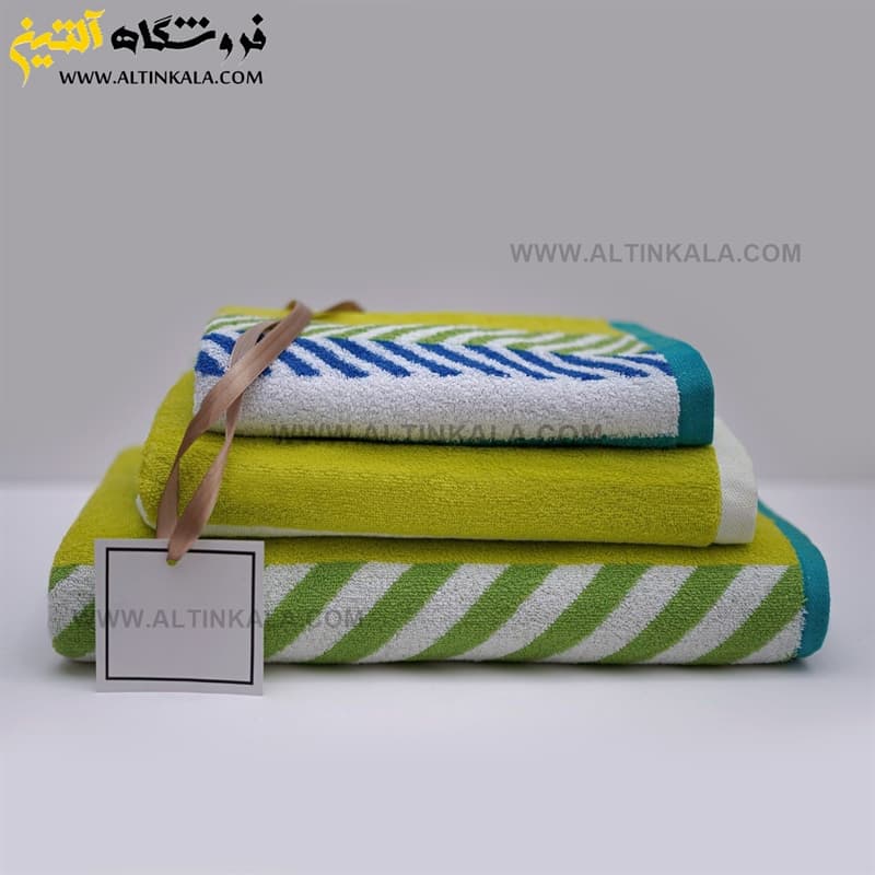 حوله حمامی برق لامع طرح رالی سایز 100×165 — تصویر ۴