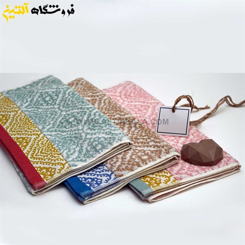 حوله حمامی برق لامع طرح ایپک آبی سایز 100×165 — تصویر ۴