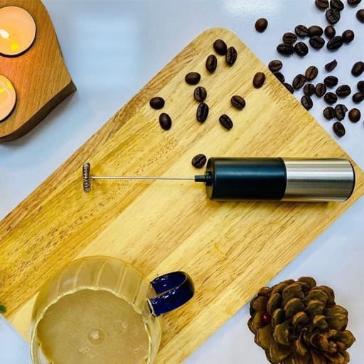 همزن قهوه شارژی دسته استیل مشکی رنگ