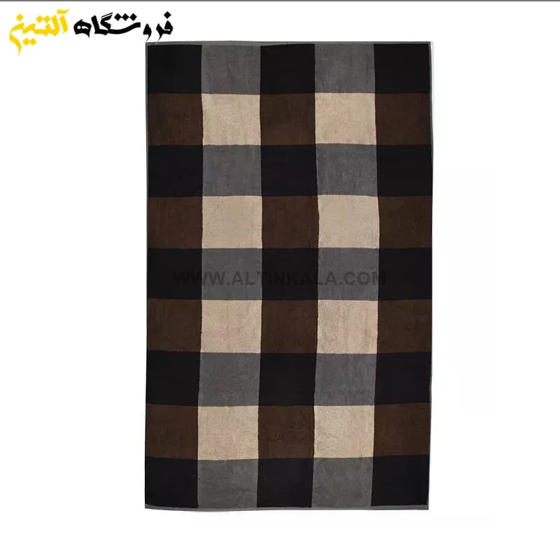 حوله دستی برق لامع طرح بنین قهوه ای 90×50