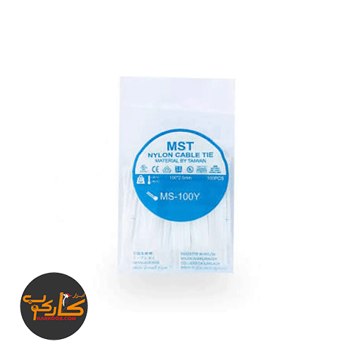 بست کمربندی 10 سانتی 2.5*100 سفید MST بسته ی 100 عددی