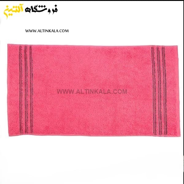 حوله دستی برق لامع طرح لوگانو صورتی 90×50 — تصویر ۲