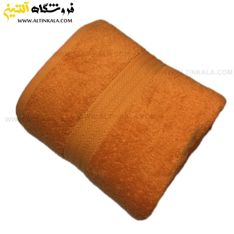 حوله دستی برق لامع مدل دیور نارنجی روشن 40×80 — تصویر ۲