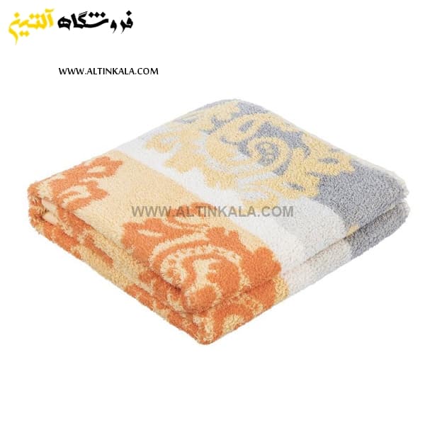 حوله دستی برق لامع مدل بهارک نارنجی 40×80
