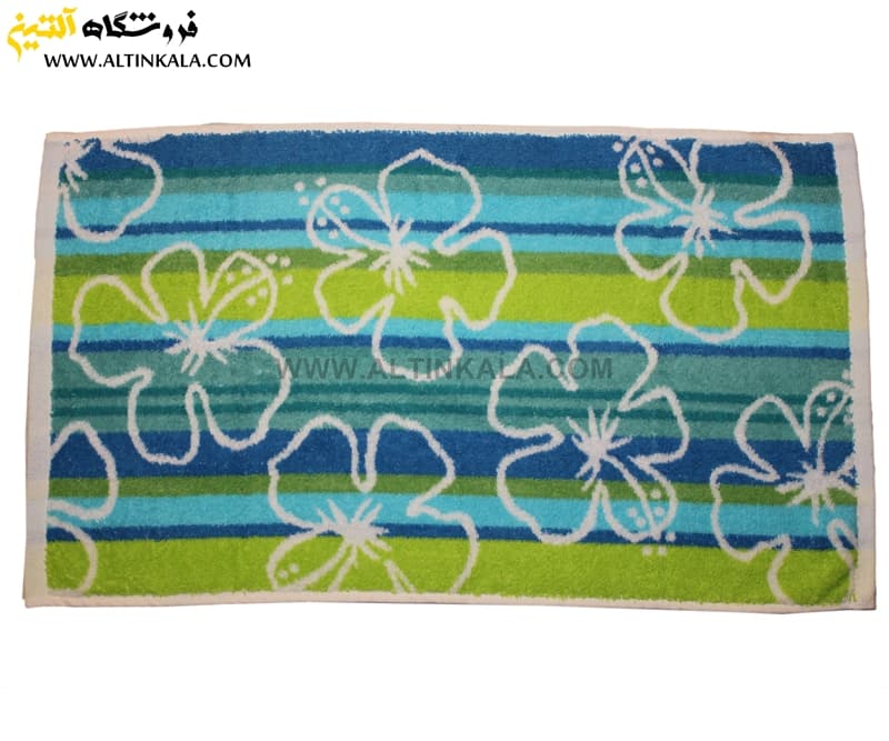 حوله دستی برق لامع مدل ارکیده سبز 40×80
