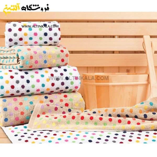 حوله دستی برق لامع مدل المپیا سفید 40×80 — تصویر ۴